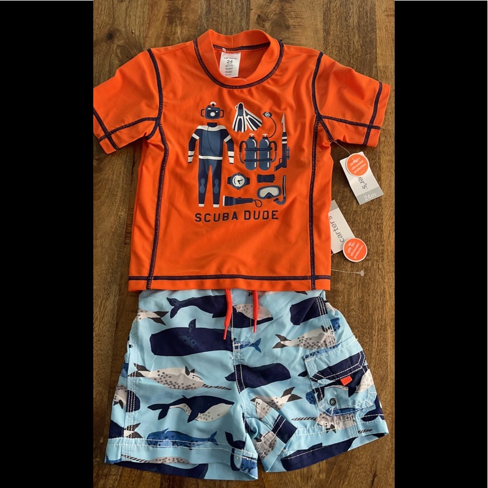 Boys 24M Carter’s Swim Shorts & Shirt
